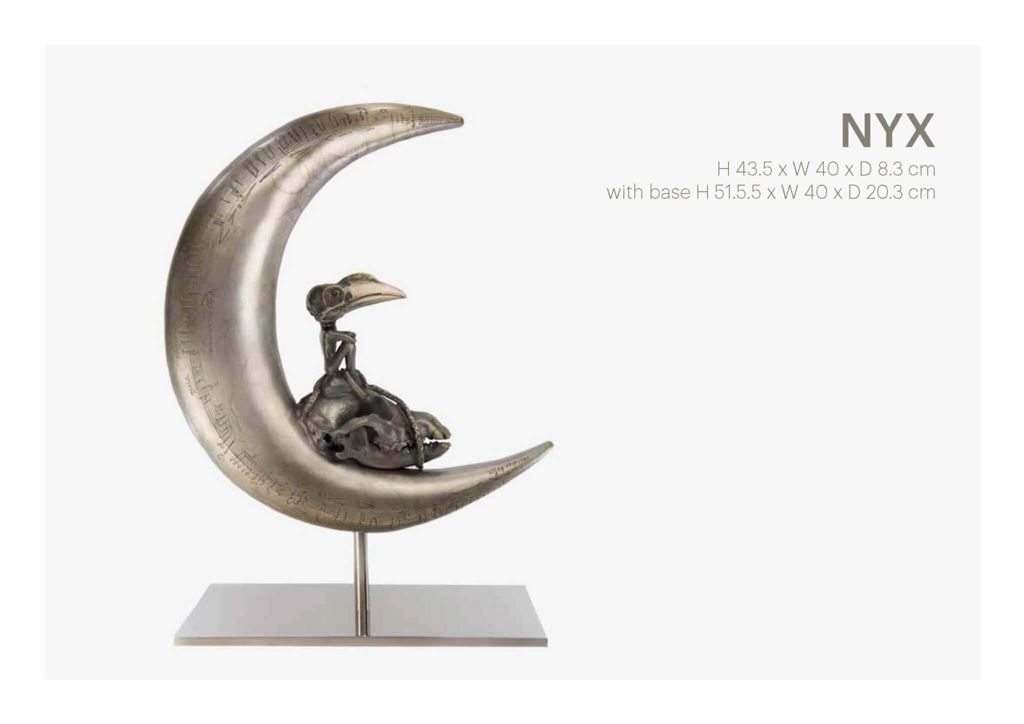 Lera Auerbach, NYX, bronze sculpture, view 1