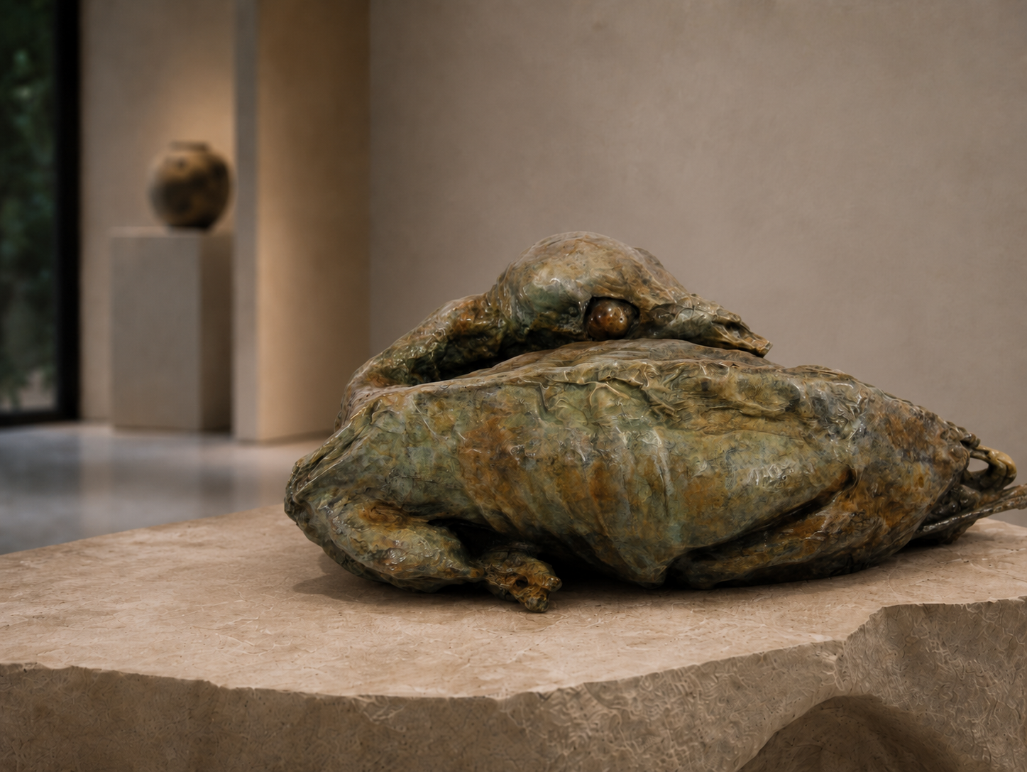 Lera Auerbach, Dreaming of Flying, bronze sculpture, contextual view 1