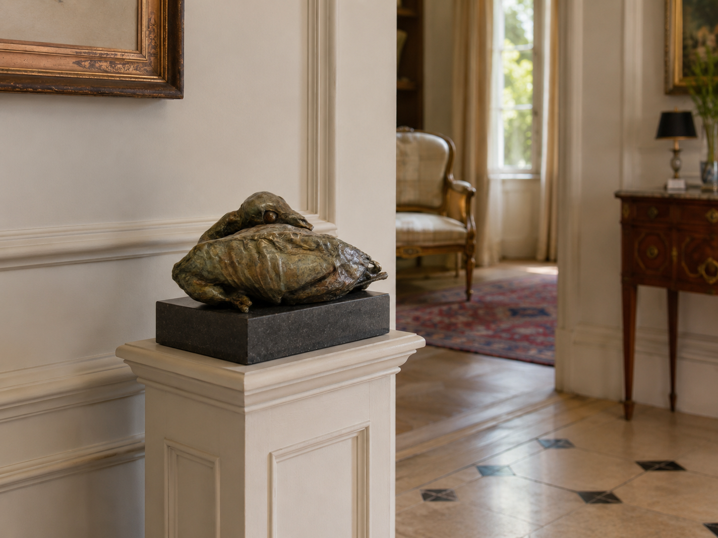 Lera Auerbach, Dreaming of Flying, bronze sculpture, contextual view 2