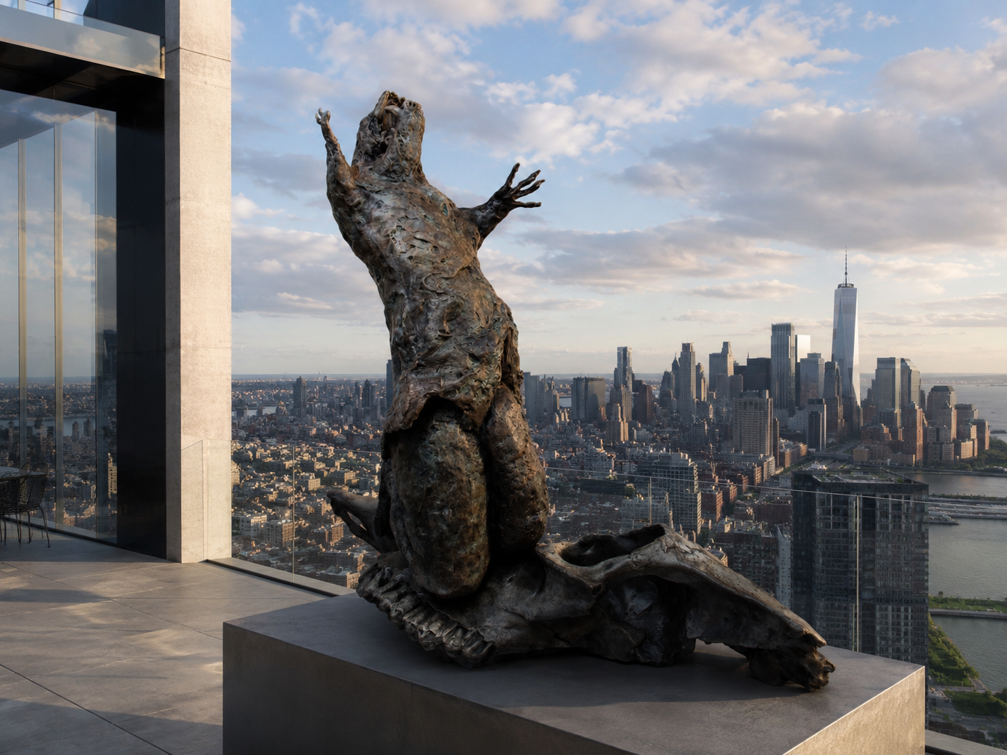Lera Auerbach, Despair, bronze sculpture, contextual view 3