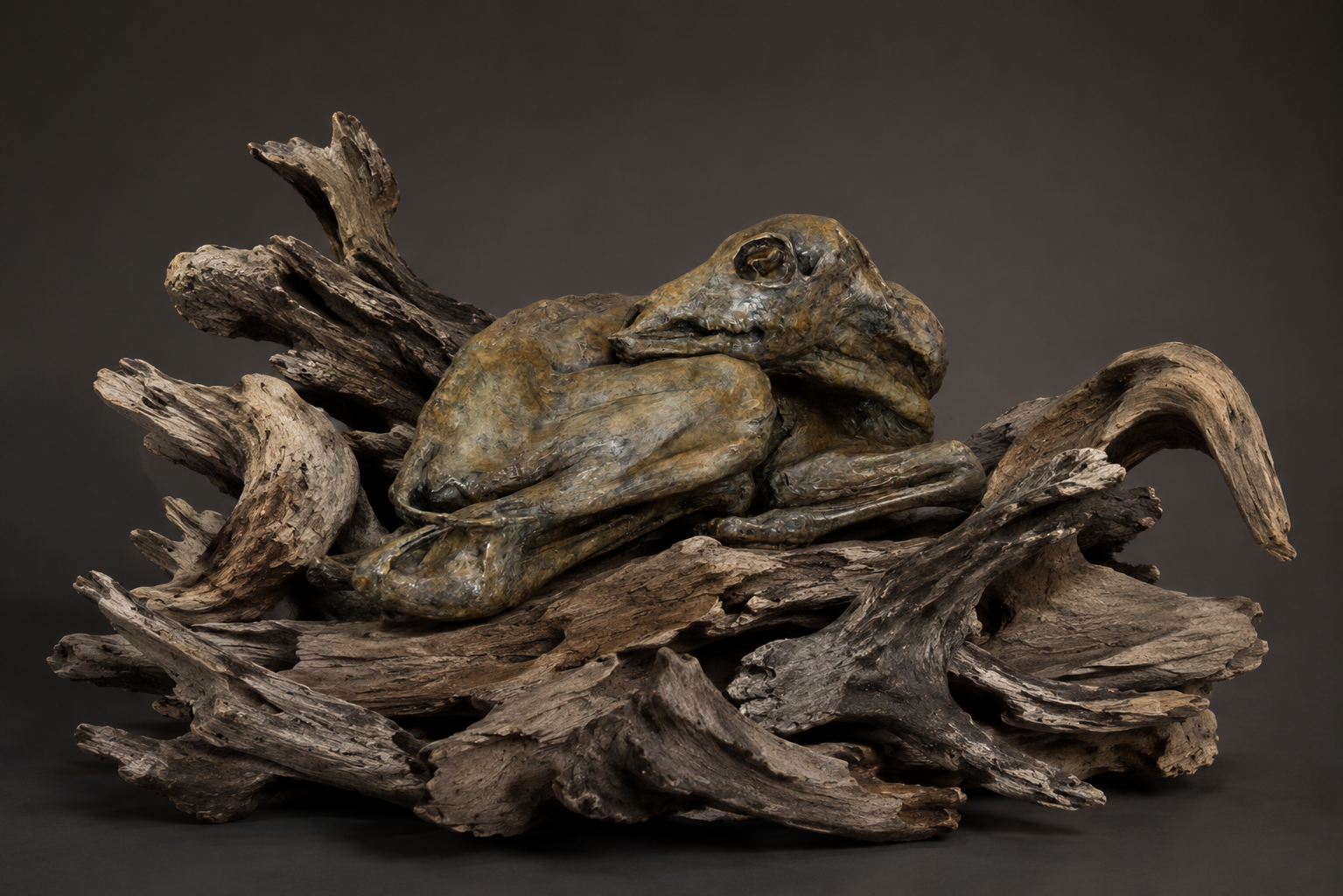 Lera Auerbach, Dreaming of Flying, bronze sculpture, contextual view 4