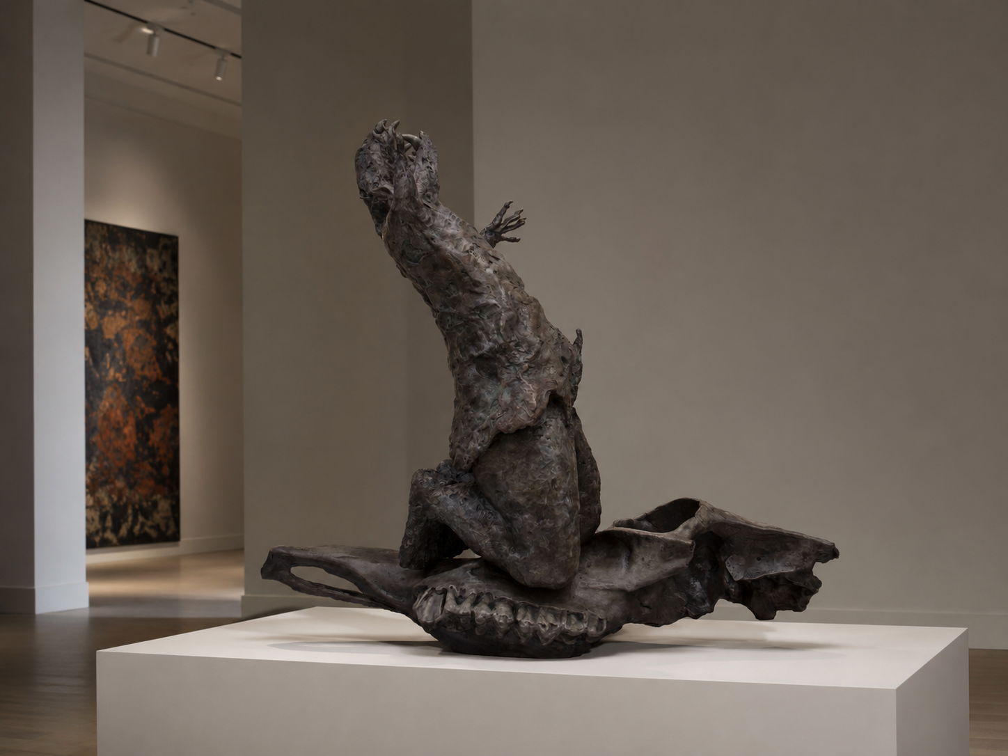 Lera Auerbach, Despair, bronze sculpture, contextual view 4