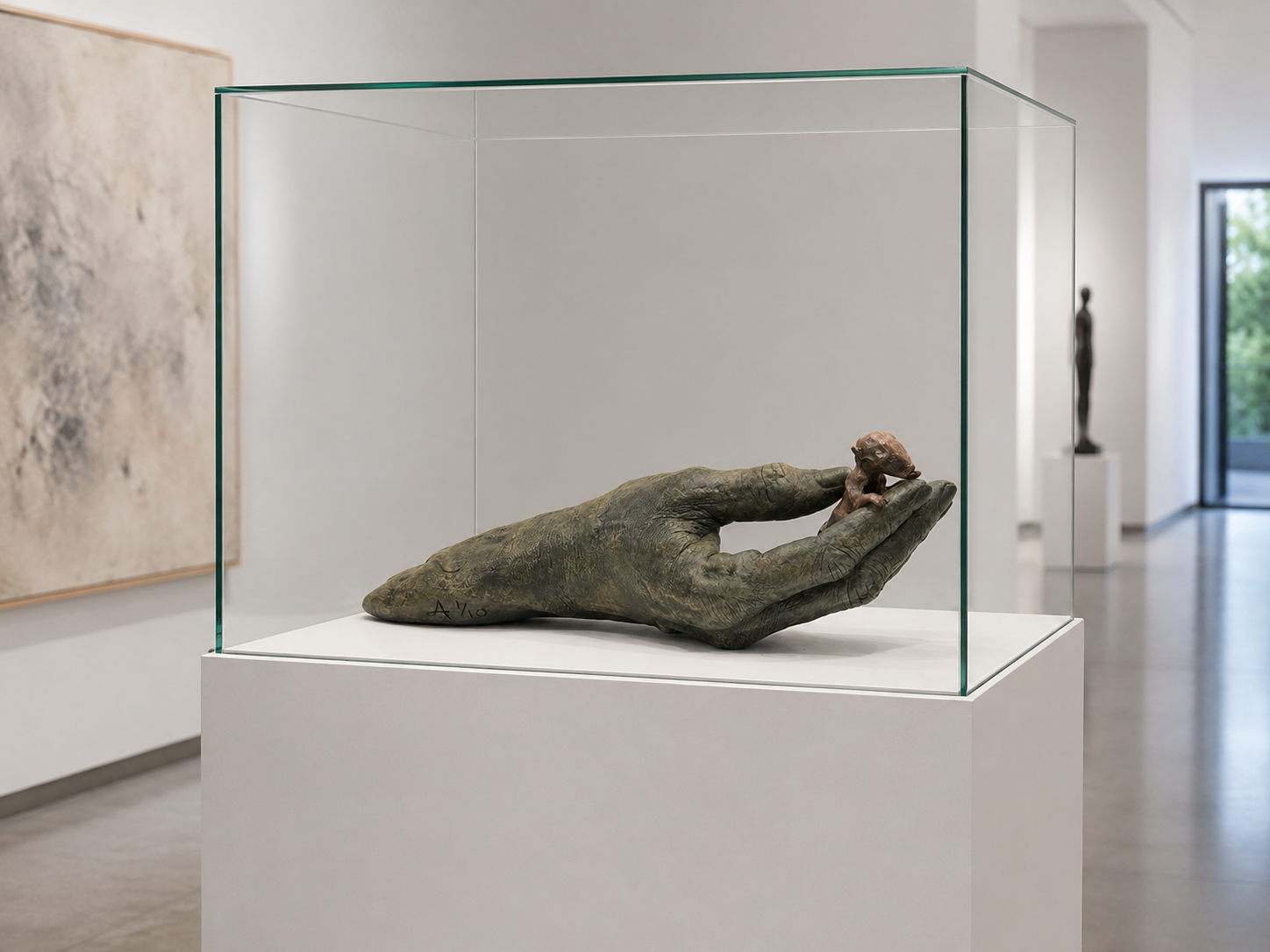 Lera Auerbach, Hold Me, bronze sculpture, contextual view 1