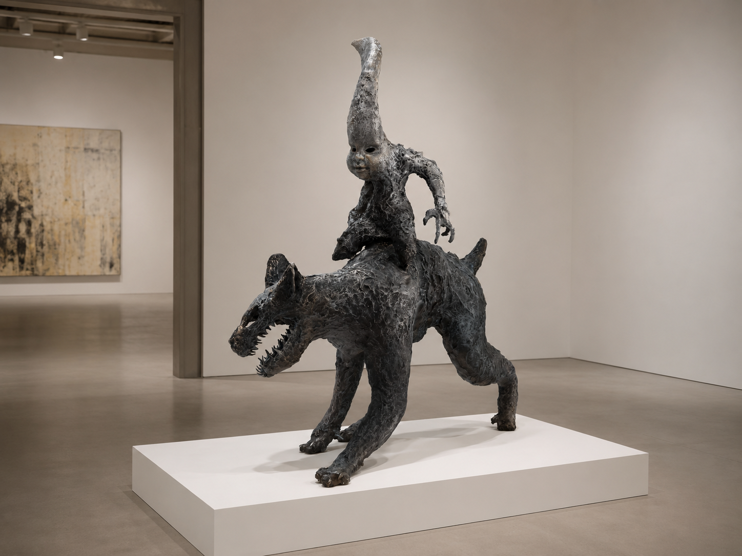 Lera Auerbach, Moonrider, bronze sculpture, contextual view 2