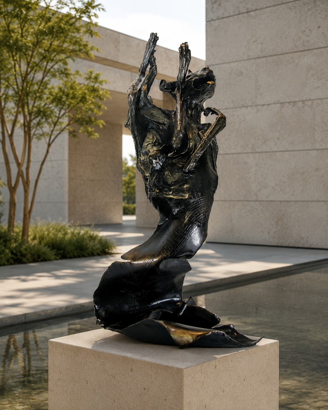 Lera Auerbach, Totentanz, bronze sculpture, contextual installation view 02