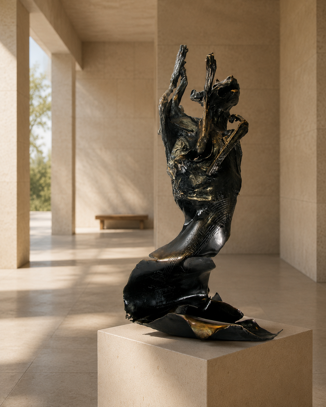 Lera Auerbach, Totentanz, bronze sculpture, contextual installation view 01