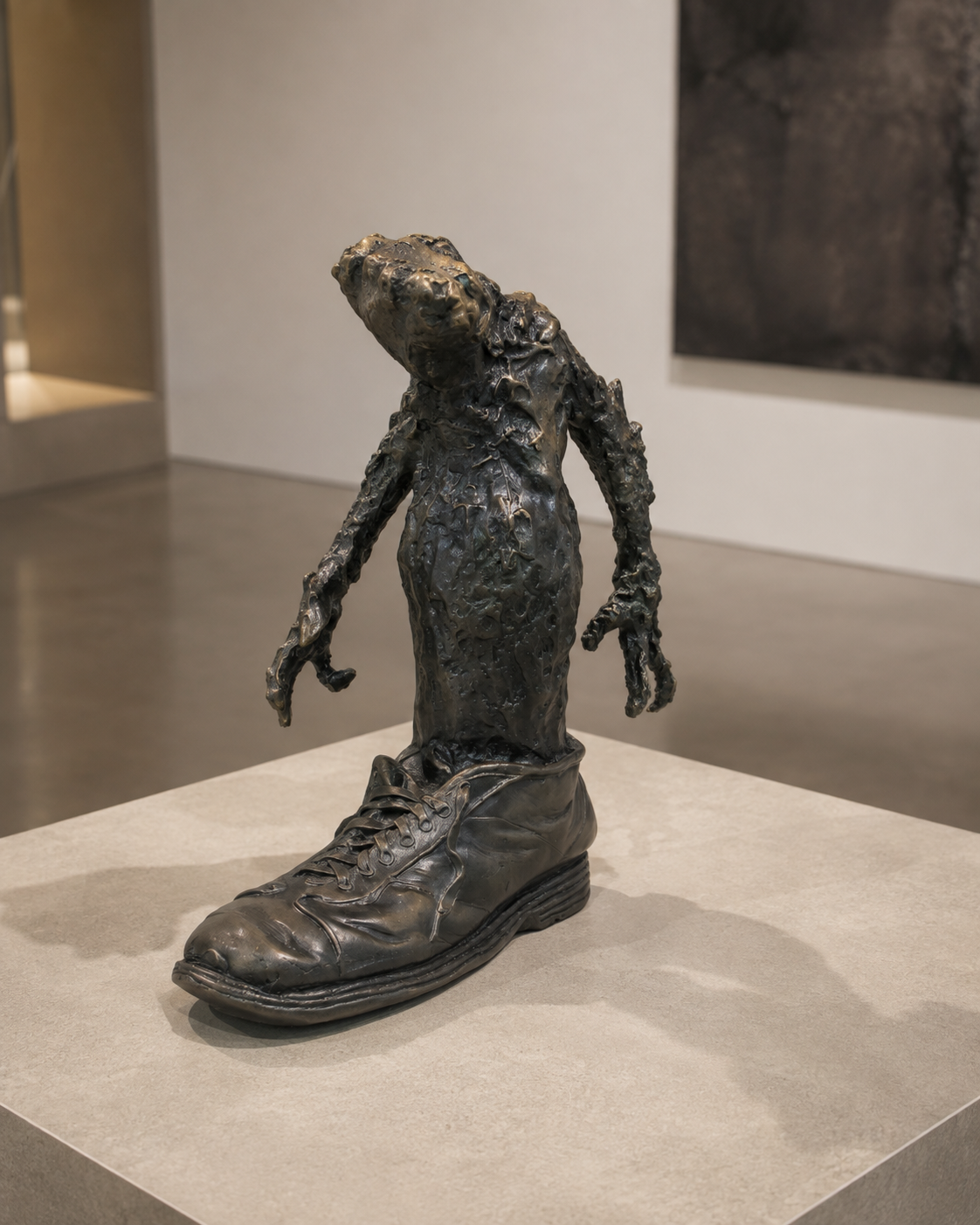 Lera Auerbach, Bashmachkin’s Ghost, bronze sculpture, contextual view 4