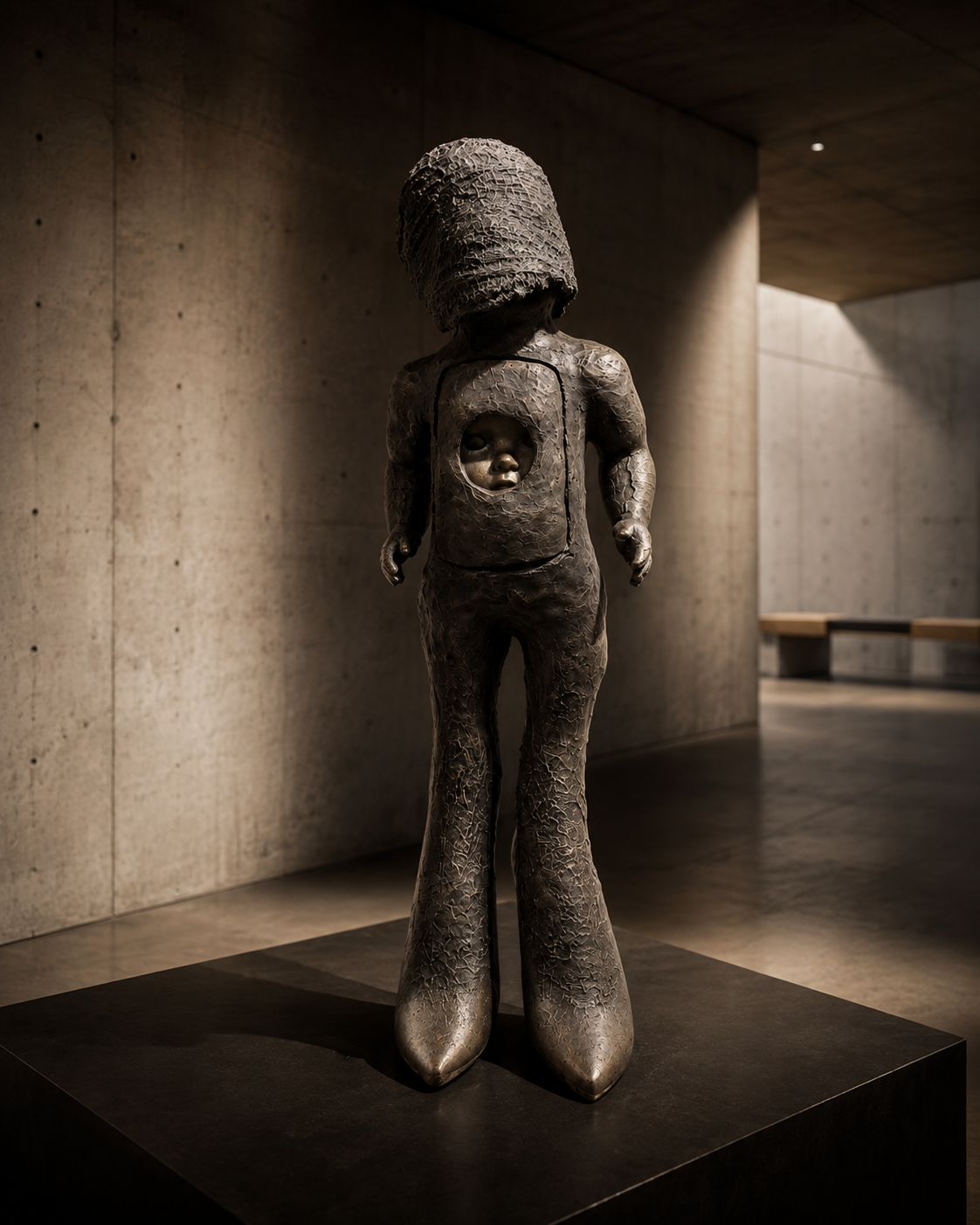 Lera Auerbach, Motherhood, bronze sculpture, contextual installation view 03