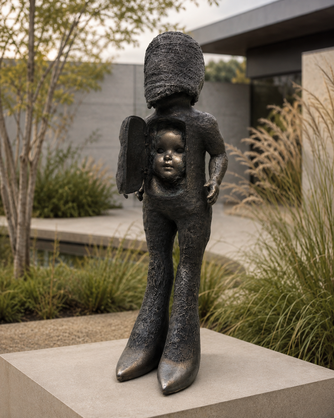 Lera Auerbach, Motherhood, bronze sculpture, contextual installation view 04
