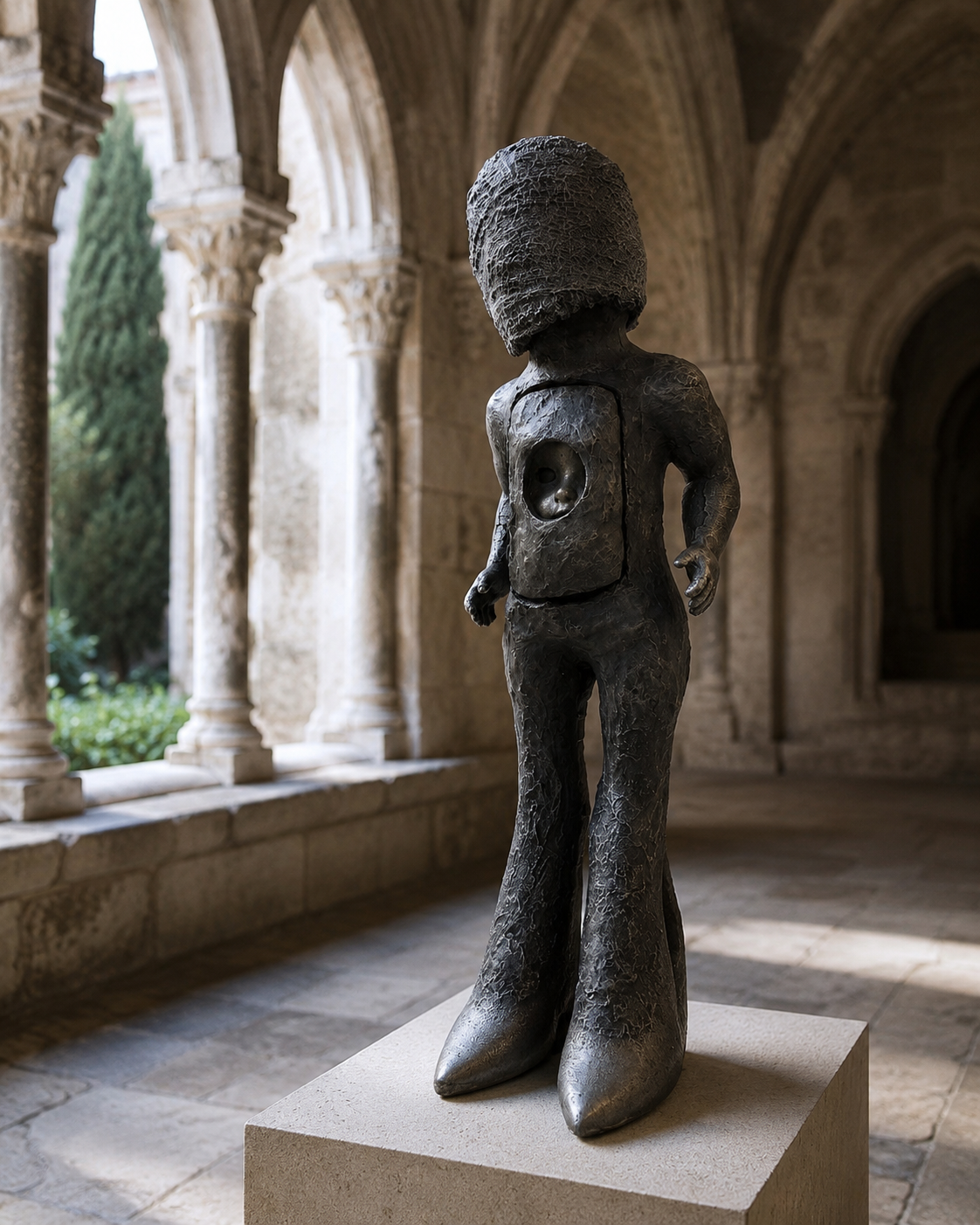 Lera Auerbach, Motherhood, bronze sculpture, contextual installation view 05
