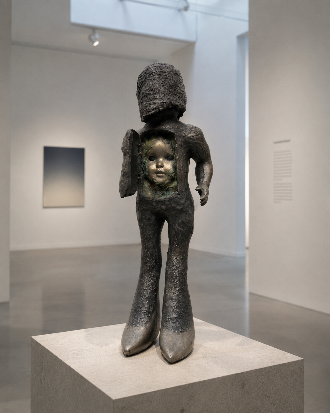 Lera Auerbach, Motherhood, bronze sculpture, contextual installation view 02