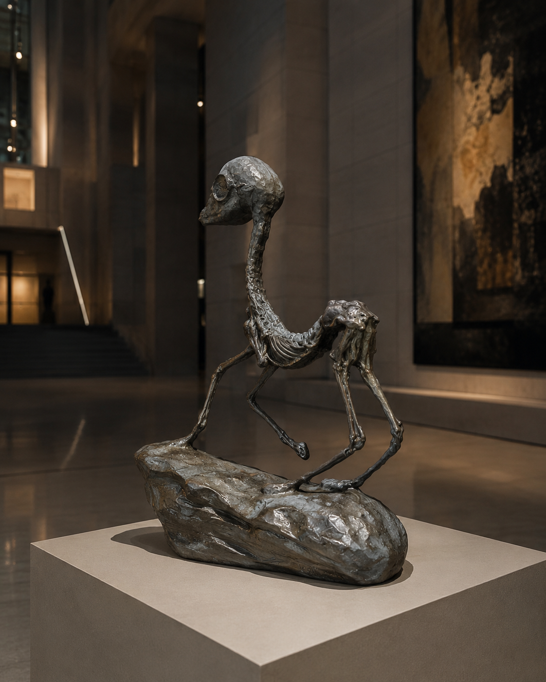 Lera Auerbach, Raising, bronze sculpture, contextual installation view 01