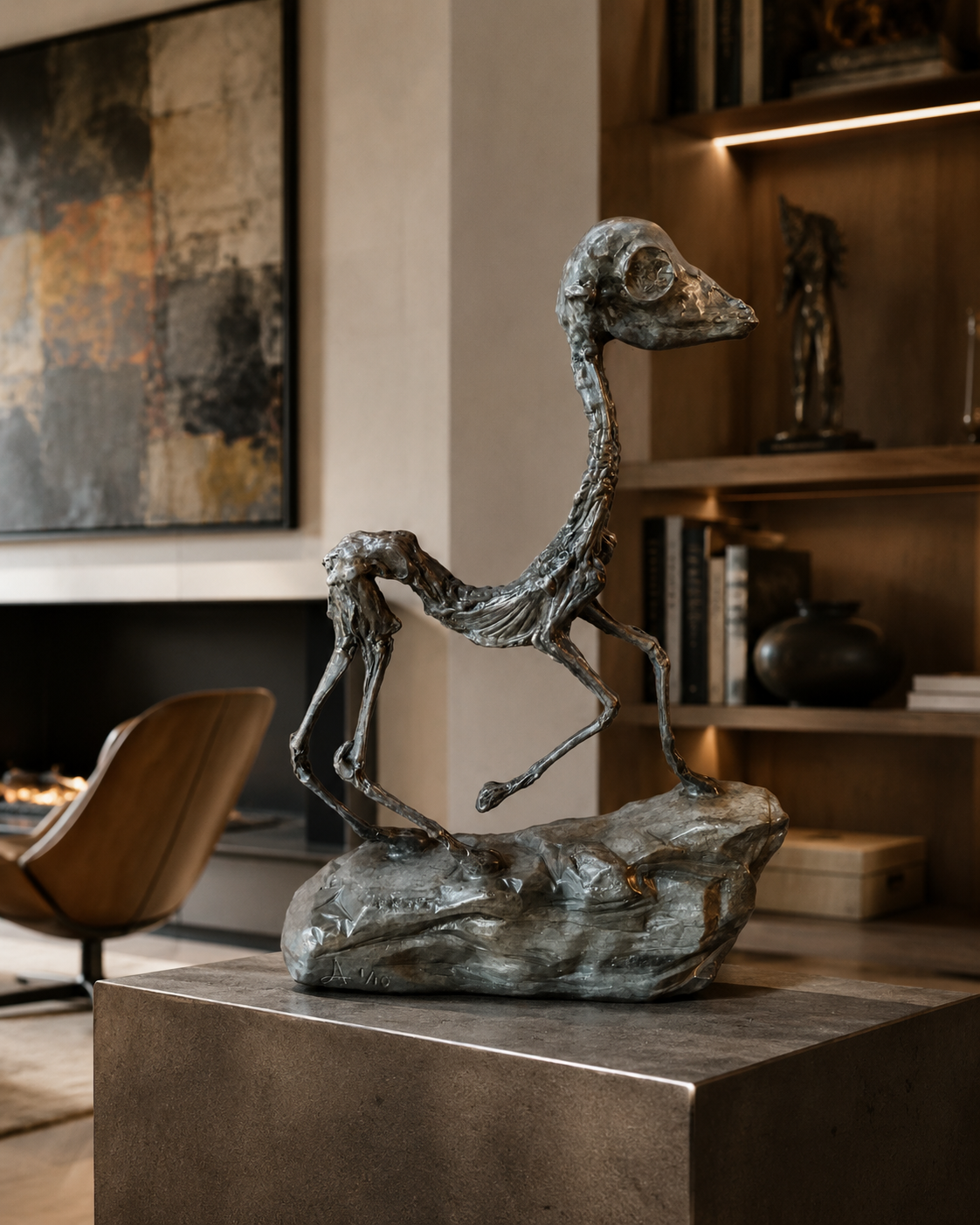 Lera Auerbach, Raising, bronze sculpture, contextual installation view 02
