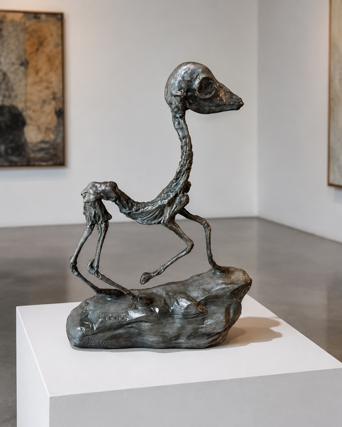 Lera Auerbach, Raising, bronze sculpture, contextual installation view 03