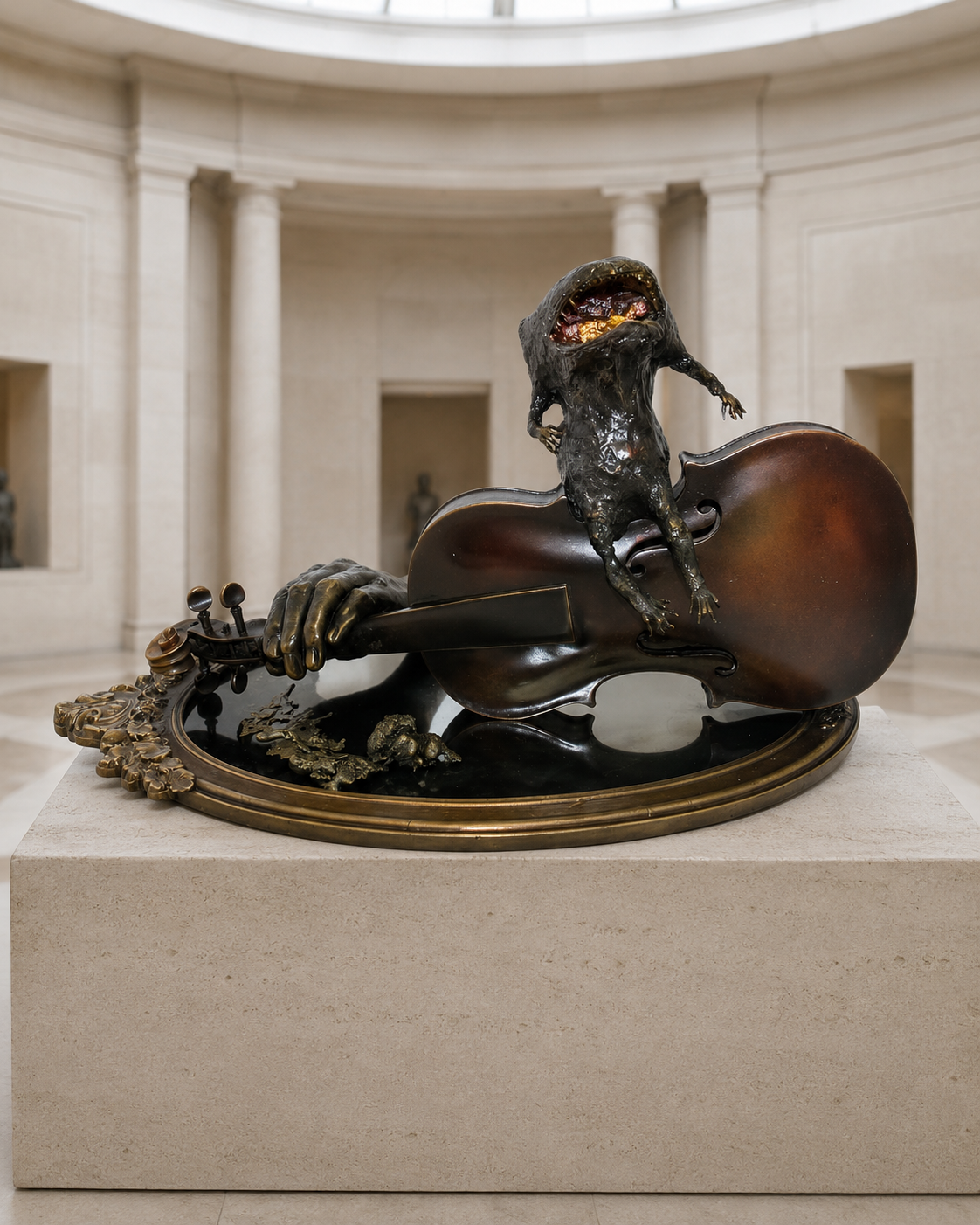 Lera Auerbach, Scrying Pond, bronze sculpture, contextual view 2